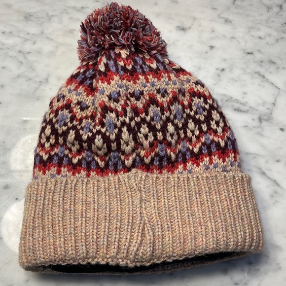 Free People First Frost Fairisle Pom Pom Beanie NEW - Picture 8 of 10